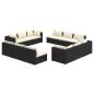 Preview: 12-tlg. Garten-Lounge-Set mit Kissen Poly Rattan Schwarz