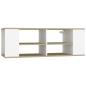 Preview: ARDEBO.de - TV-Wandschrank Weiß Sonoma-Eiche 102x35x35 cm Holzwerkstoff