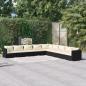 Preview: ARDEBO.de - 9-tlg. Garten-Lounge-Set mit Kissen Poly Rattan Schwarz