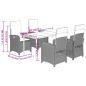 Preview: 5-tlg. Garten-Essgruppe mit Kissen Braun Poly Rattan