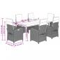 Preview: 7-tlg. Garten-Essgruppe mit Kissen Beigemischung Poly Rattan
