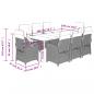 Preview: 9-tlg. Garten-Essgruppe mit Kissen Schwarz Poly Rattan