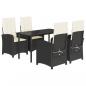 Preview: 5-tlg. Garten-Essgruppe mit Kissen Schwarz Poly Rattan
