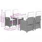 Preview: 5-tlg. Garten-Essgruppe mit Kissen Schwarz Poly Rattan