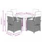 Preview: 5-tlg. Garten-Essgruppe mit Kissen Schwarz Poly Rattan