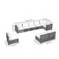Preview: 9-tlg. Garten-Lounge-Set mit Kissen Poly Rattan Schwarz