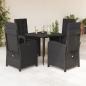Preview: ARDEBO.de - 5-tlg. Garten-Essgruppe mit Kissen Schwarz Poly Rattan