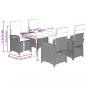 Preview: 5-tlg. Garten-Essgruppe mit Kissen Hellgrau Poly Rattan