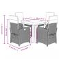 Preview: 5-tlg. Garten-Essgruppe mit Kissen Beigemischung Poly Rattan