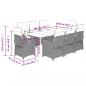 Preview: 9-tlg. Garten-Essgruppe mit Kissen Beige Poly Rattan