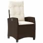 Preview: 5-tlg. Garten-Essgruppe mit Kissen Braun Poly Rattan