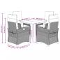 Preview: 5-tlg. Garten-Essgruppe mit Kissen Braun Poly Rattan