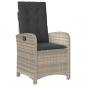 Preview: 5-tlg. Garten-Essgruppe mit Kissen Hellgrau Poly Rattan