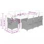 Preview: 9-tlg. Garten-Essgruppe mit Kissen Beigemischung Poly Rattan