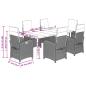 Preview: 7-tlg. Garten-Essgruppe mit Kissen Beige Poly Rattan