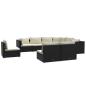 Preview: 9-tlg. Garten-Lounge-Set mit Kissen Poly Rattan Schwarz