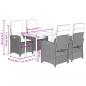Preview: 5-tlg. Garten-Essgruppe mit Kissen Schwarz Poly Rattan