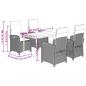 Preview: 5-tlg. Garten-Essgruppe mit Kissen Grau Poly Rattan