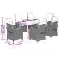 Preview: 7-tlg. Garten-Essgruppe mit Kissen Braun Poly Rattan