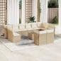 Preview: ARDEBO.de - 13-tlg. Garten-Sofagarnitur mit Kissen Beige Poly Rattan