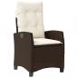 Preview: 7-tlg. Garten-Essgruppe mit Kissen Braun Poly Rattan