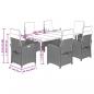 Preview: 7-tlg. Garten-Essgruppe mit Kissen Braun Poly Rattan