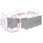 Preview: 9-tlg. Garten-Essgruppe mit Kissen Grau Poly Rattan