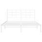 Preview: Bettgestell mit Kopfteil Metall Weiß 150x200 cm