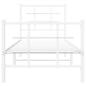 Preview: Bettgestell mit Kopf- und Fußteil Metall Weiß 80x200 cm
