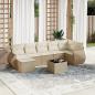 Preview: ARDEBO.de - 8-tlg. Garten-Sofagarnitur mit Kissen Beige Poly Rattan