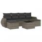 Preview: 7-tlg. Garten-Sofagarnitur mit Kissen Grau Poly Rattan