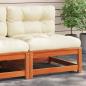 Preview: ARDEBO.de - Gartensofa ohne Armlehnen mit Kissen Wachsbraun Kiefernholz