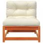 Preview: Gartensofa ohne Armlehnen mit Kissen Wachsbraun Kiefernholz