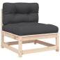 Preview: Gartensofa ohne Armlehnen mit Kissen und Hocker