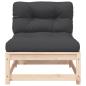 Preview: Gartensofa ohne Armlehnen mit Kissen und Hocker