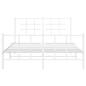 Preview: Bettgestell mit Kopf- und Fußteil Metall Weiß 140x200 cm