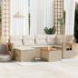Preview: ARDEBO.de - 7-tlg. Garten-Sofagarnitur mit Kissen Beige Poly Rattan