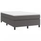 Preview: Boxspringbett mit Matratze Grau 120x200 cm Kunstleder