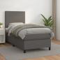 Preview: ARDEBO.de - Boxspringbett mit Matratze Grau 90x200 cm Kunstleder