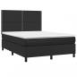 Preview: Boxspringbett mit Matratze Schwarz 140x200 cm Kunstleder