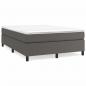 Preview: Boxspringbett mit Matratze Grau 160x200 cm Kunstleder