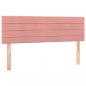 Preview: Boxspringbett mit Matratze & LED Rosa 140x190 cm Samt