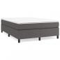 Preview: Boxspringbett mit Matratze Grau 140x190 cm Kunstleder
