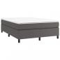 Preview: Boxspringbett mit Matratze Grau 140x190 cm Kunstleder
