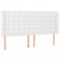 Preview: Boxspringbett mit Matratze & LED Weiß 200x200 cm Kunstleder