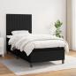 Preview: ARDEBO.de - Boxspringbett mit Matratze Schwarz 90x190 cm Stoff