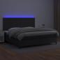 Preview: Boxspringbett mit Matratze & LED Schwarz 200x200 cm Kunstleder