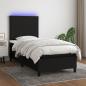 Preview: ARDEBO.de - Boxspringbett mit Matratze & LED Schwarz 90x190 cm Stoff