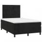 Preview: Boxspringbett mit Matratze & LED Schwarz 120x200 cm Samt