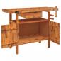 Preview: Werkbank mit Schubladen Schraubstöcken 124x52x83 cm Akazienholz